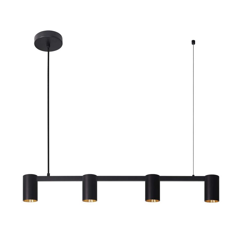 Lampa Wisząca Sufitowa MARIBEL 4xGU10 326171 – czarna/złota | Sanico GoldLux
