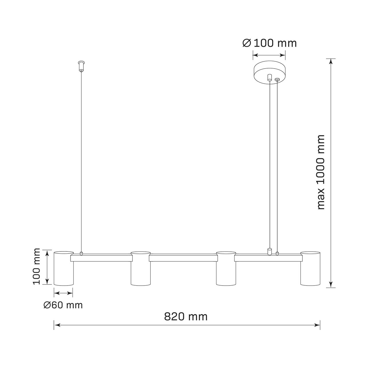 Lampa Wisząca Sufitowa MARIBEL 4xGU10 326171 – czarna/złota | Sanico GoldLux - obrazek 4