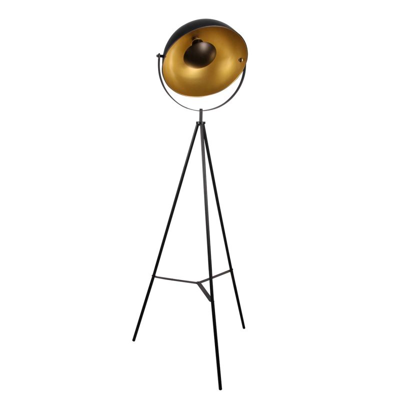 Lampa Podłogowa MATYLDA 1xE27 327291 – czarno/złota | Sanico GoldLux