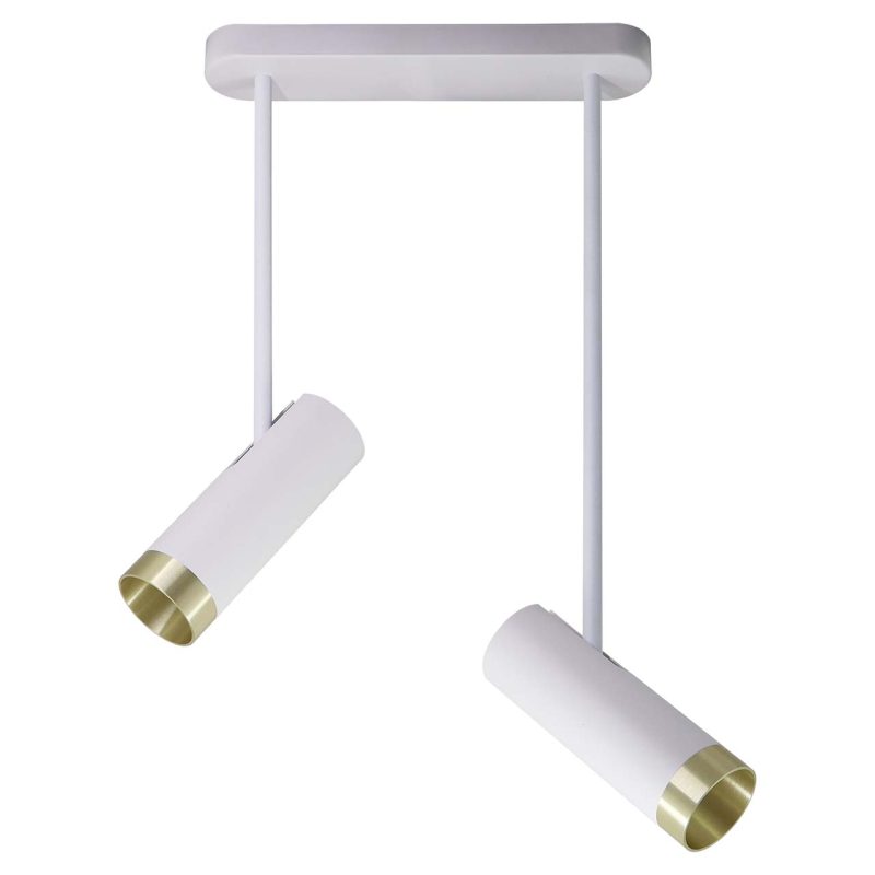 Lampa Sufitowa PORTO 2xGU10 326058 – Biała/Złota | Sanico GoldLux
