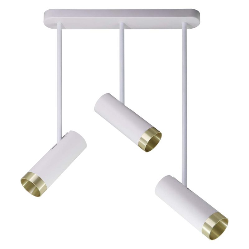 Lampa Sufitowa PORTO 3xGU10 326065 – Biała/Złota | Sanico GoldLux
