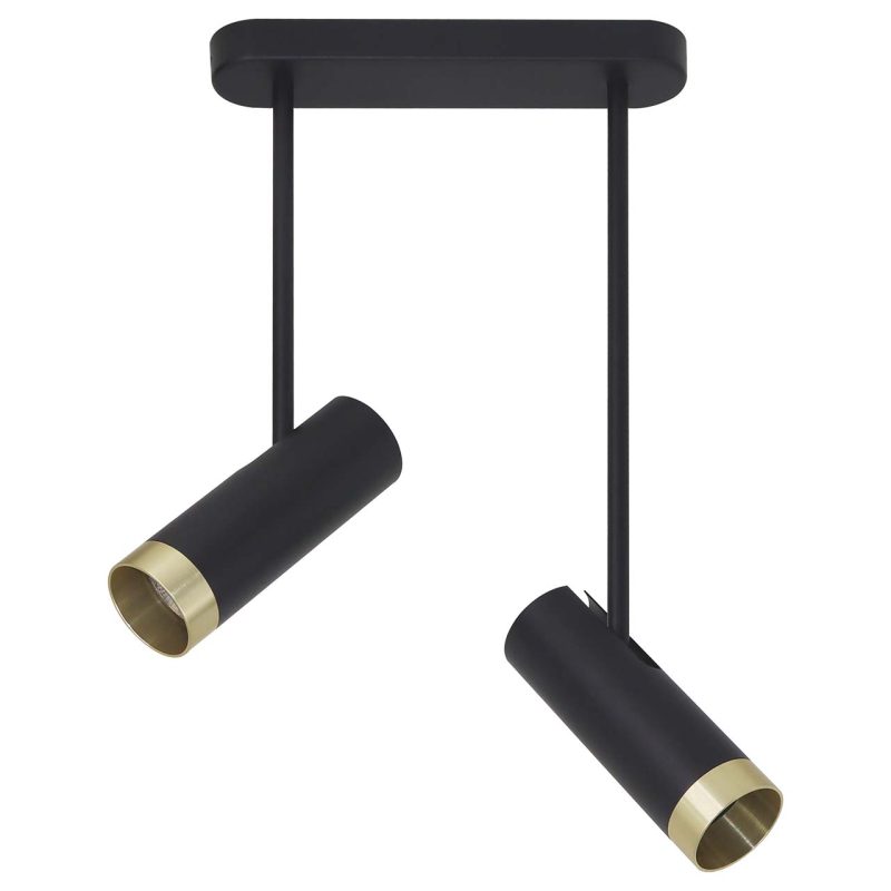 Lampa Sufitowa PORTO 2xGU10 326096 – Czarna/Złota | Sanico GoldLux
