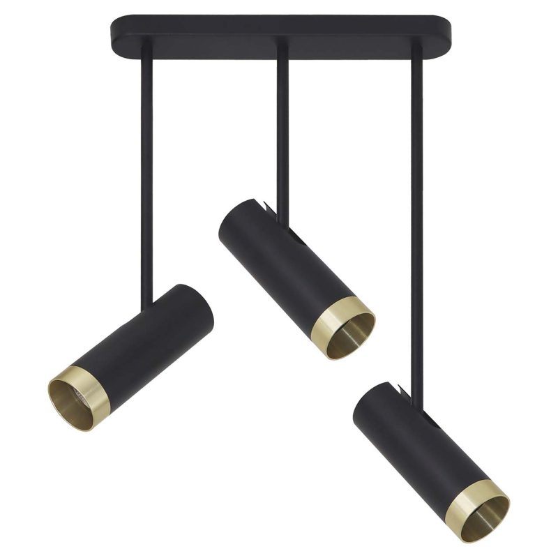 Lampa Sufitowa PORTO 3xGU10 326102 – Czarna/Złota | Sanico GoldLux