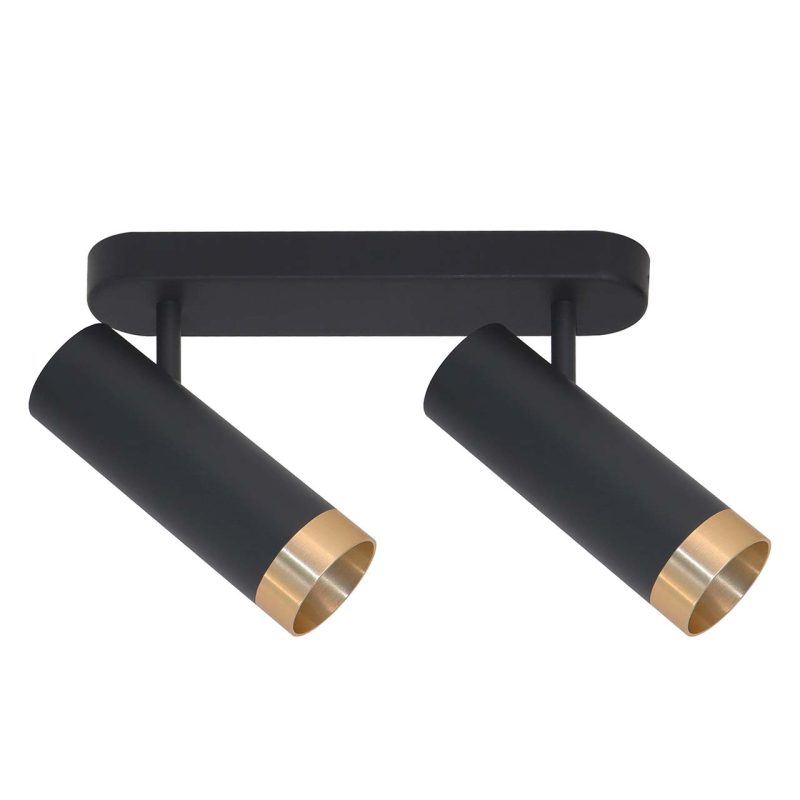 Oprawa Listwa Ścienno-Sufitowa FADO 2xGU10 326492 – Czarna/Złota | Sanico GoldLux