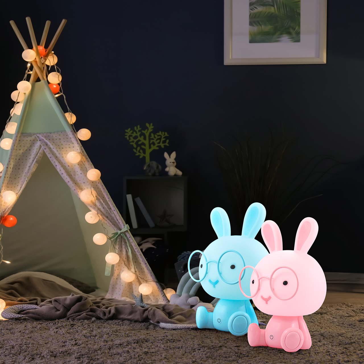 Lampka Dekoracyjna KRÓLIK LED 327048 – Niebieska, Akumulator + Przewód USB-C | Sanico GoldLux - obrazek 3