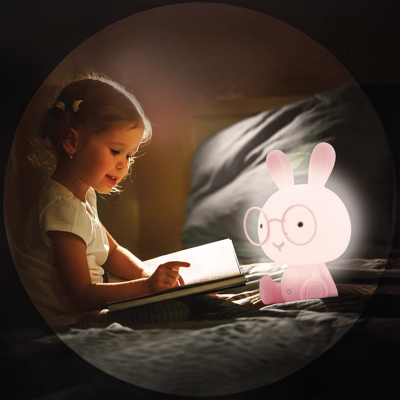 Lampka Dekoracyjna KRÓLIK LED 327178 – Różowa, Akumulator + Przewód USB-C | Sanico GoldLux - obrazek 2
