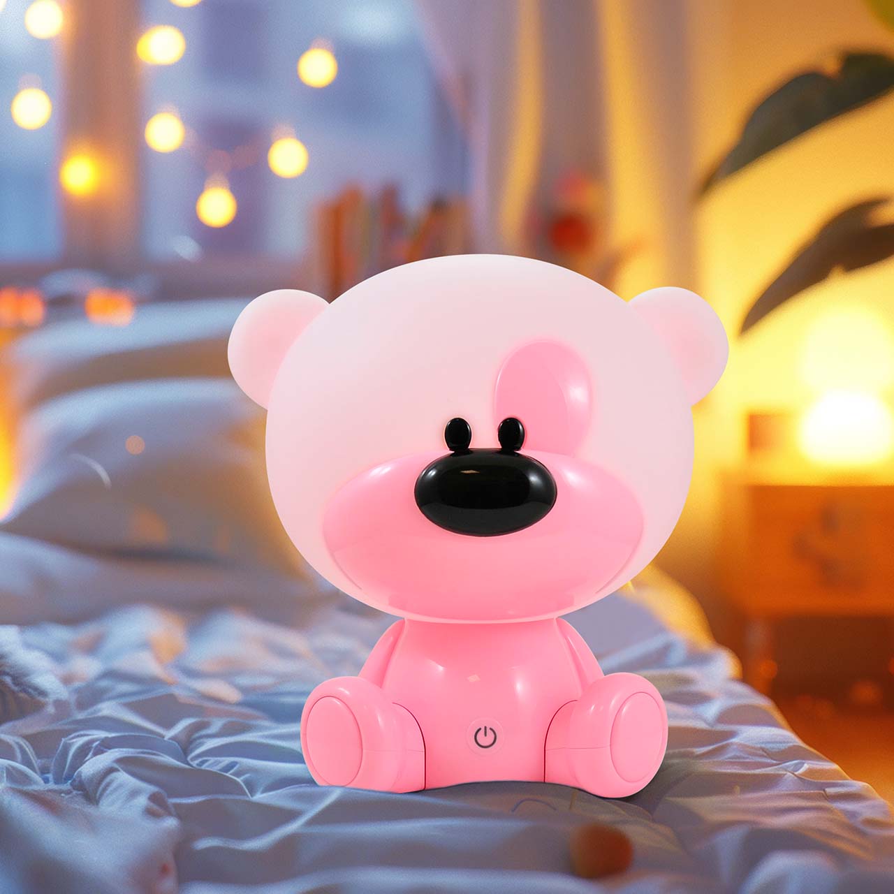 Lampka Dekoracyjna MIŚ BIBI LED 327185 – Różowa, Akumulator + Przewód USB-C | Sanico GoldLux - obrazek 2