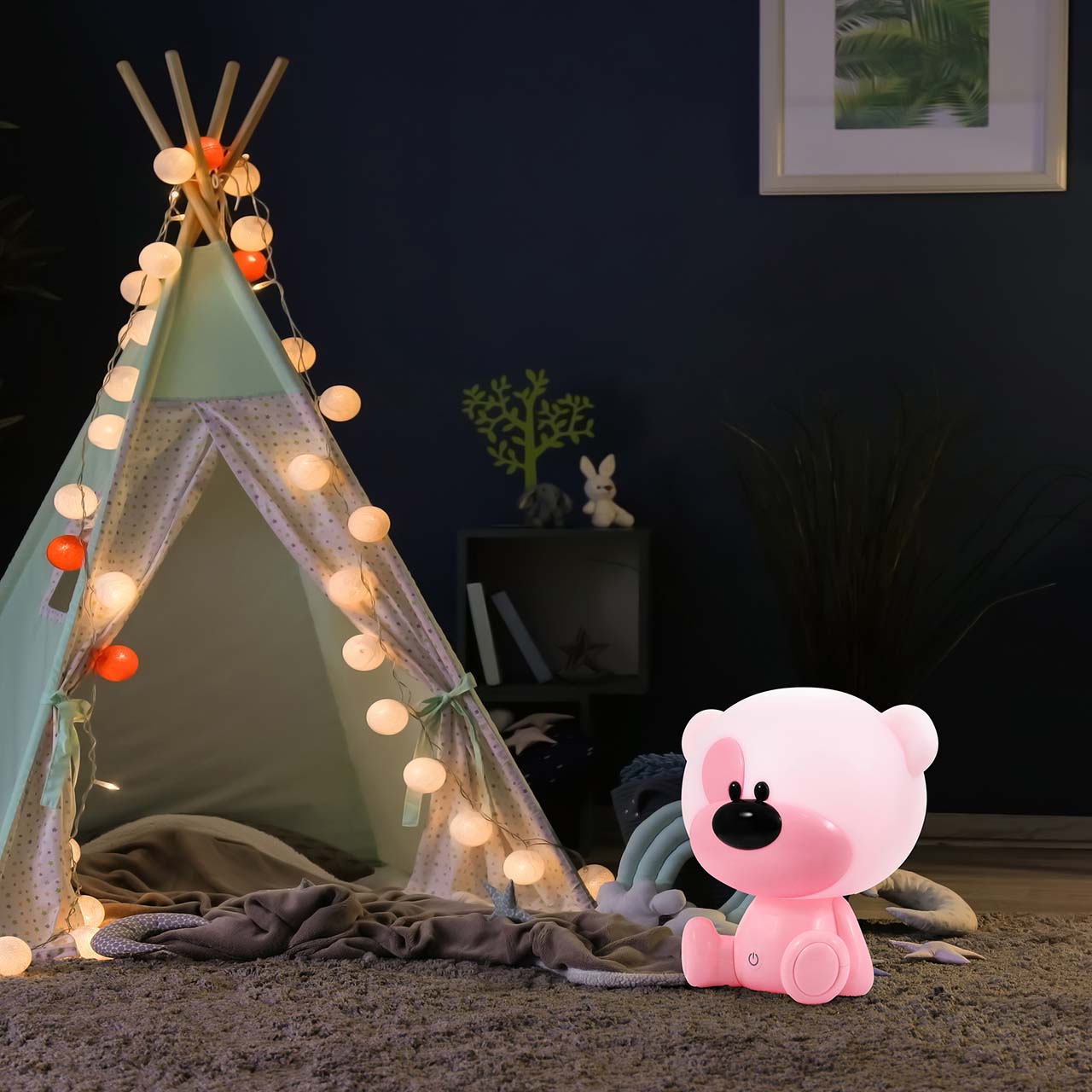 Lampka Dekoracyjna MIŚ BIBI LED 327185 – Różowa, Akumulator + Przewód USB-C | Sanico GoldLux - obrazek 7