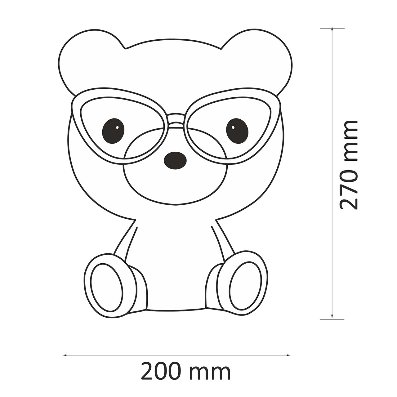 Lampka Dekoracyjna MIŚ OKULARNIK LED 327192 – Niebieska, Akumulator + Przewód USB-C | Sanico GoldLux - obrazek 9