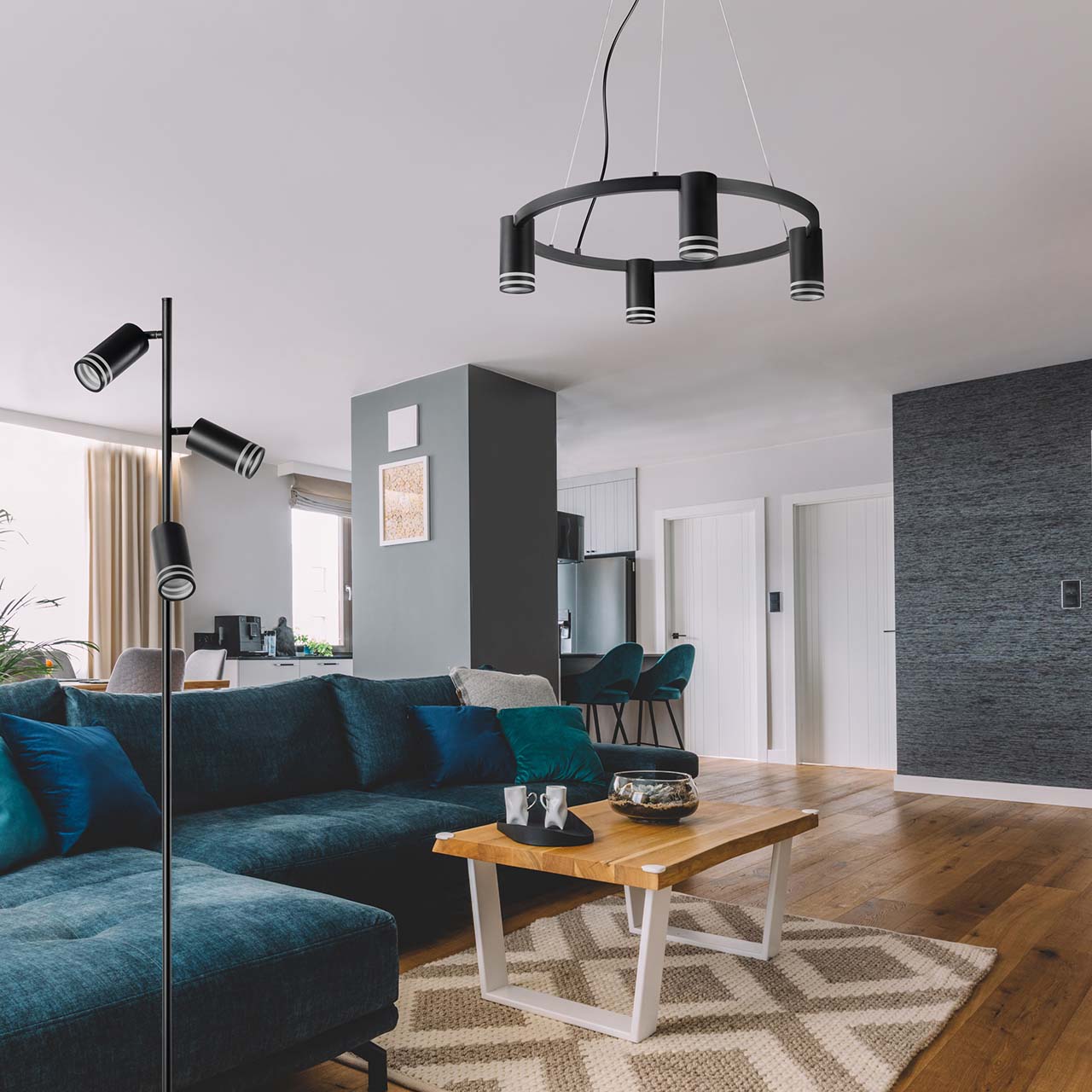Lampa Wisząca ROMA 4xGU10 327567 – Czarna | Sanico GoldLux - obrazek 2