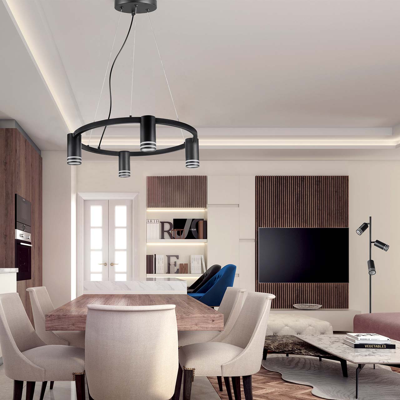 Lampa Wisząca ROMA 4xGU10 327567 – Czarna | Sanico GoldLux - obrazek 4