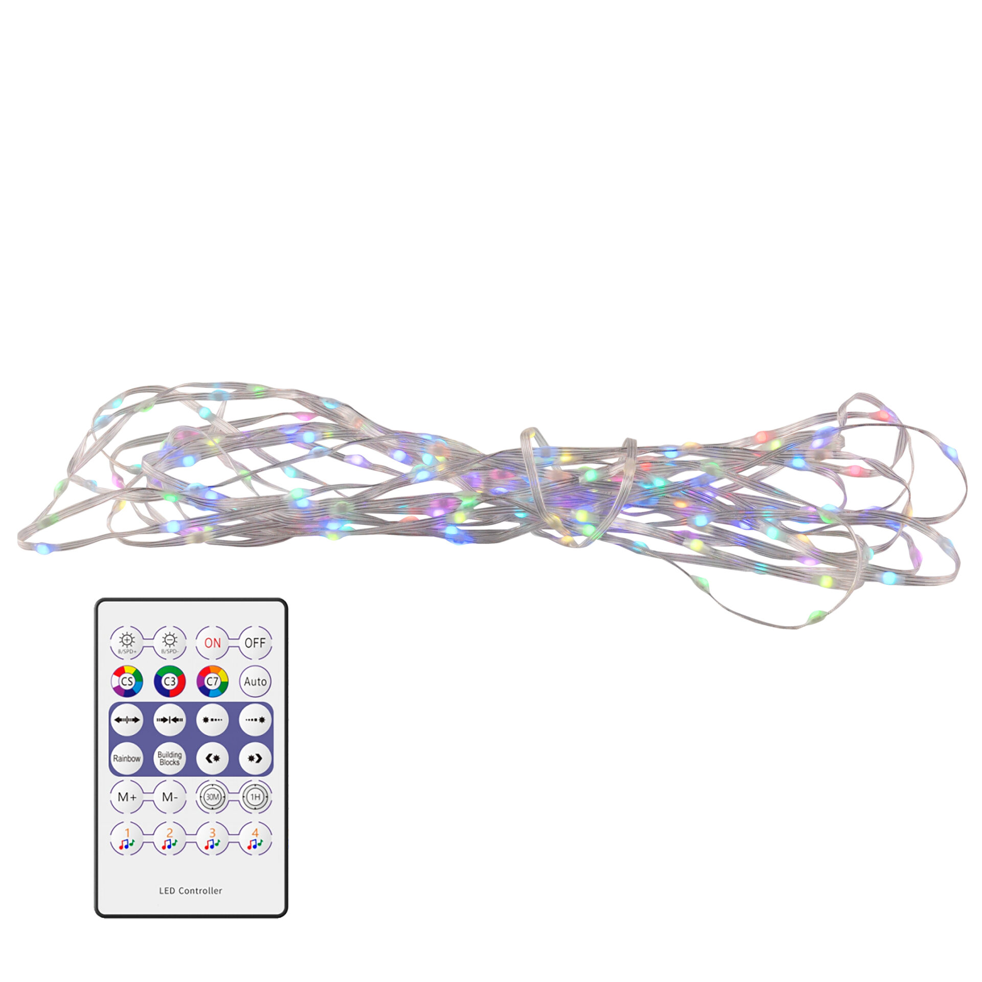 Łańcuch LED 10W 10m 324405 – IP20, RGB, USB + Pilot IR | Sanico GoldLux