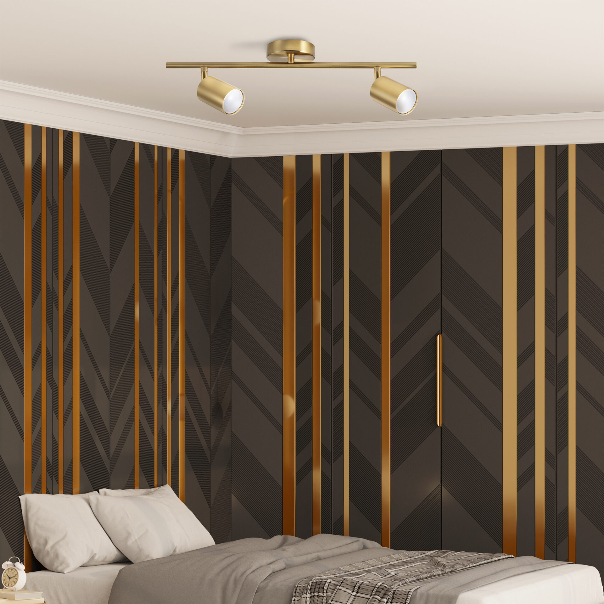 Oprawa Listwa Ścienno-Sufitowa GOLDI 2xGU10 327260 – Złota | Sanico GoldLux - obrazek 3