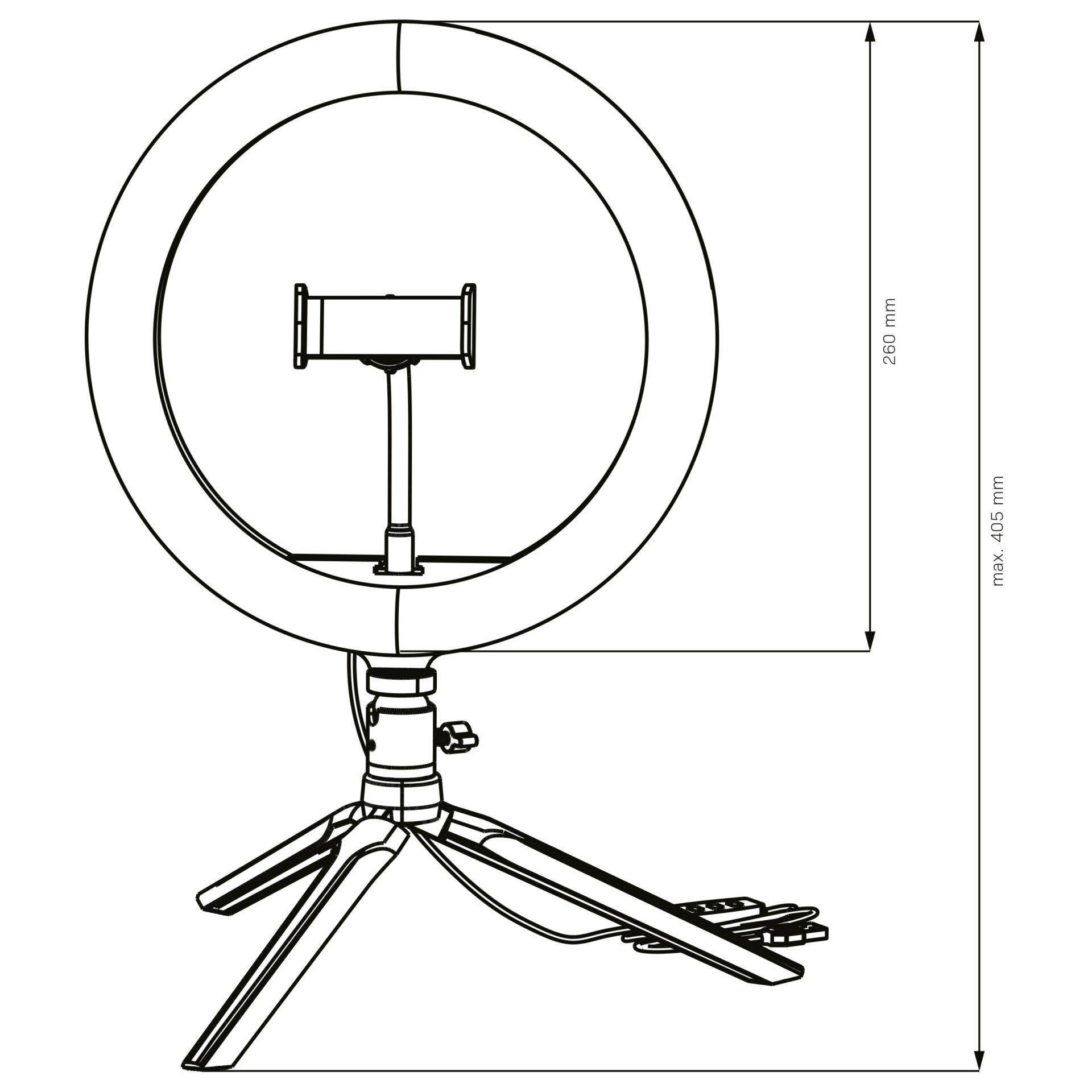 Lampa Stołowa SELFIE LED 327604 – Pierścieniowa, Niska, Czarna | Sanico GoldLux - obrazek 7