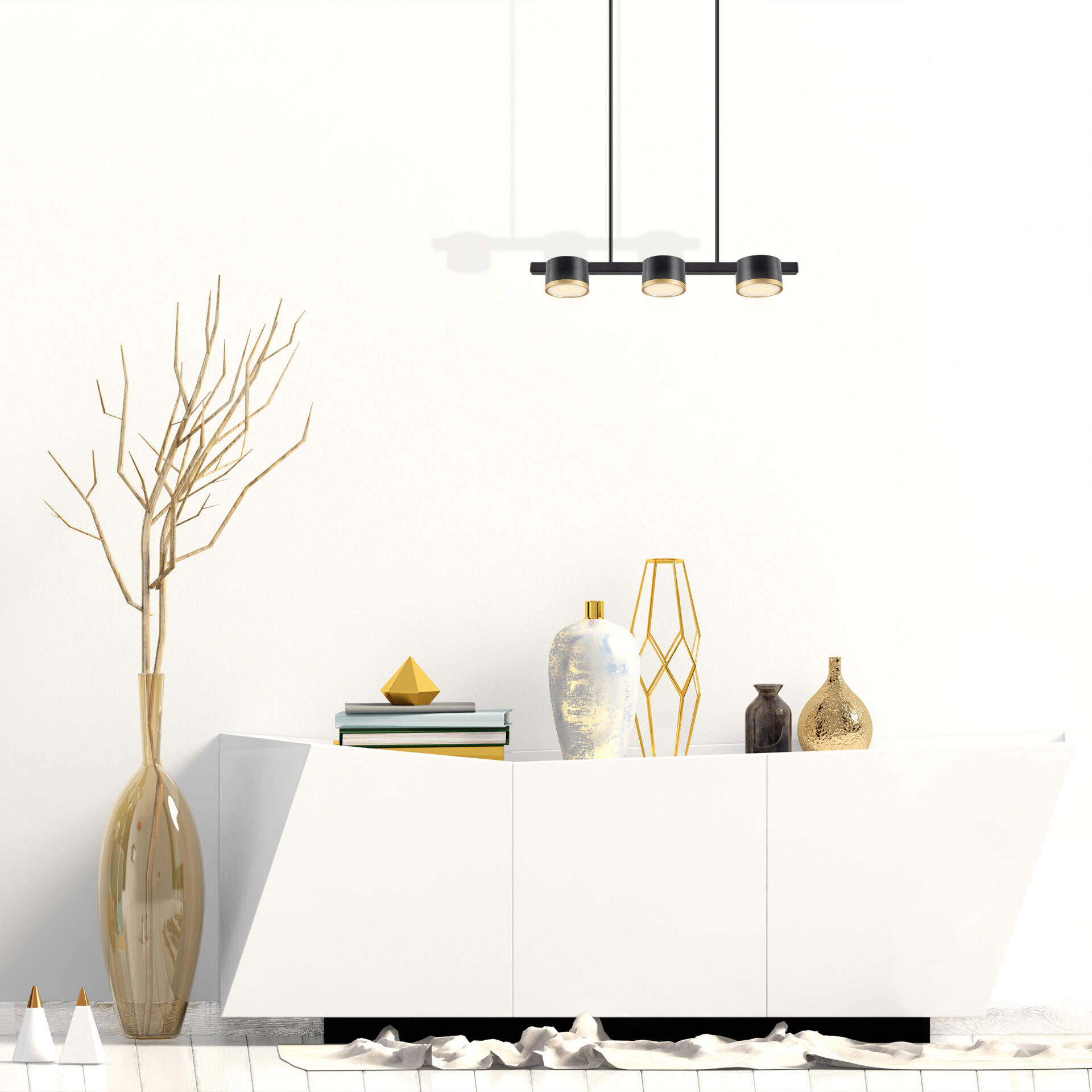 Lampa Wisząca Sufitowa MIRELLA 3xGX53 328069 – Z Żarówką LED, Czarna/Złota | Sanico GoldLux - obrazek 2