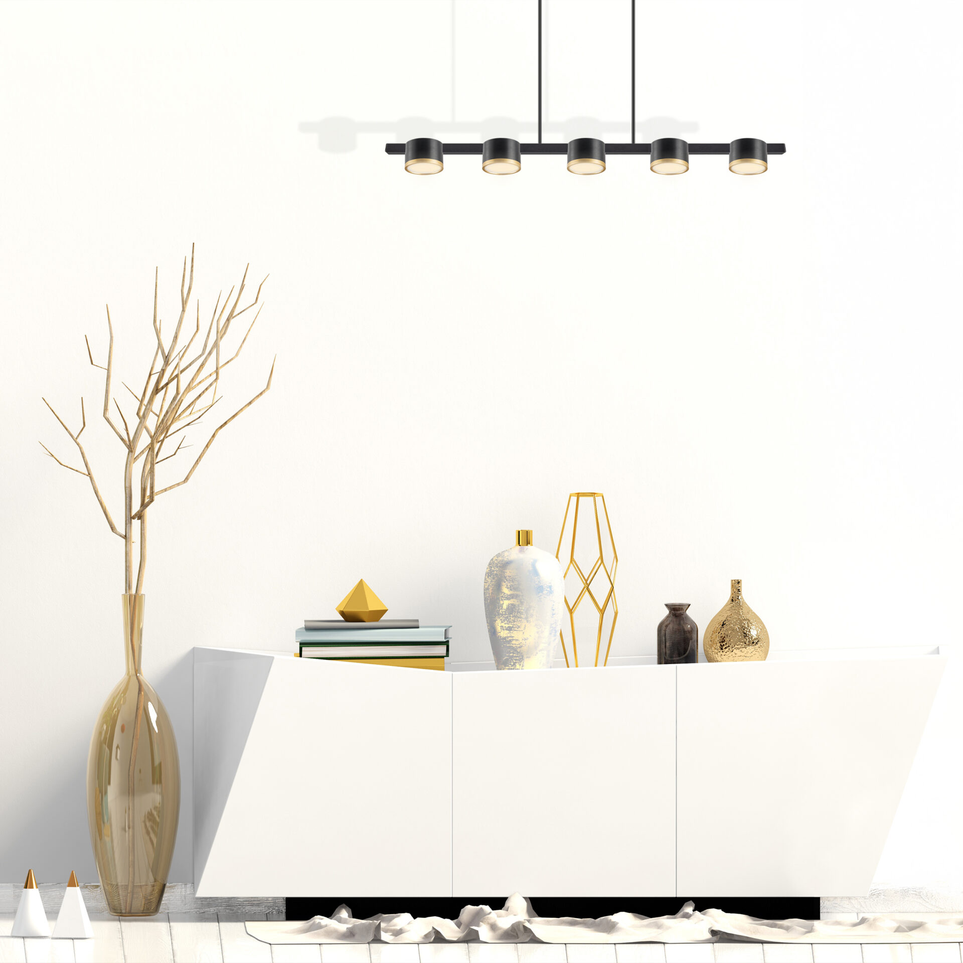 Lampa Wisząca Sufitowa MIRELLA 5xGX53 328076 – Z Żarówką LED, Czarna/Złota | Sanico GoldLux - obrazek 3