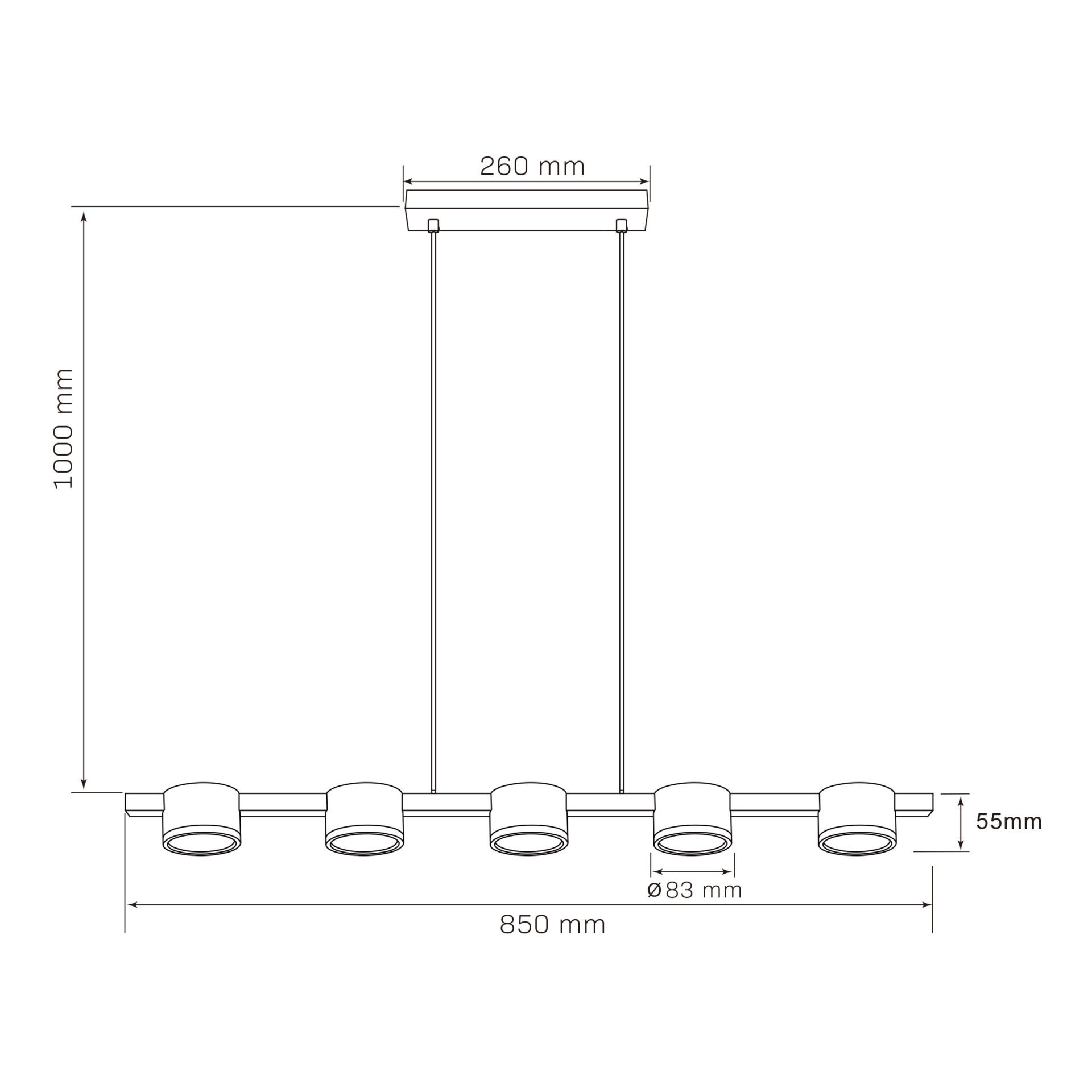 Lampa Wisząca Sufitowa MIRELLA 5xGX53 328076 – Z Żarówką LED, Czarna/Złota | Sanico GoldLux - obrazek 4