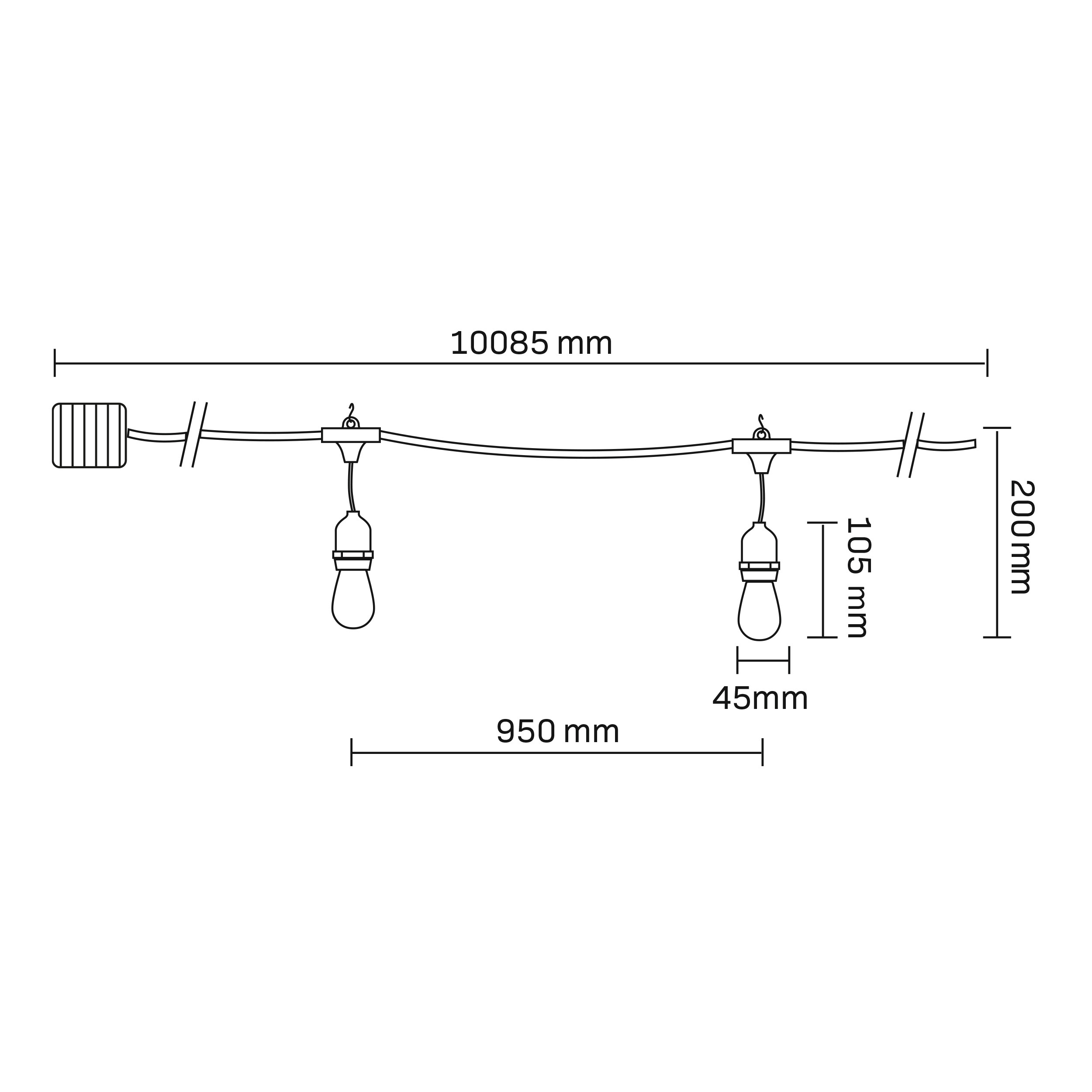 Girlanda solarna LED PARTY 10szt. 10m 2700K z pilotem 328656 Sanico-Goldlux