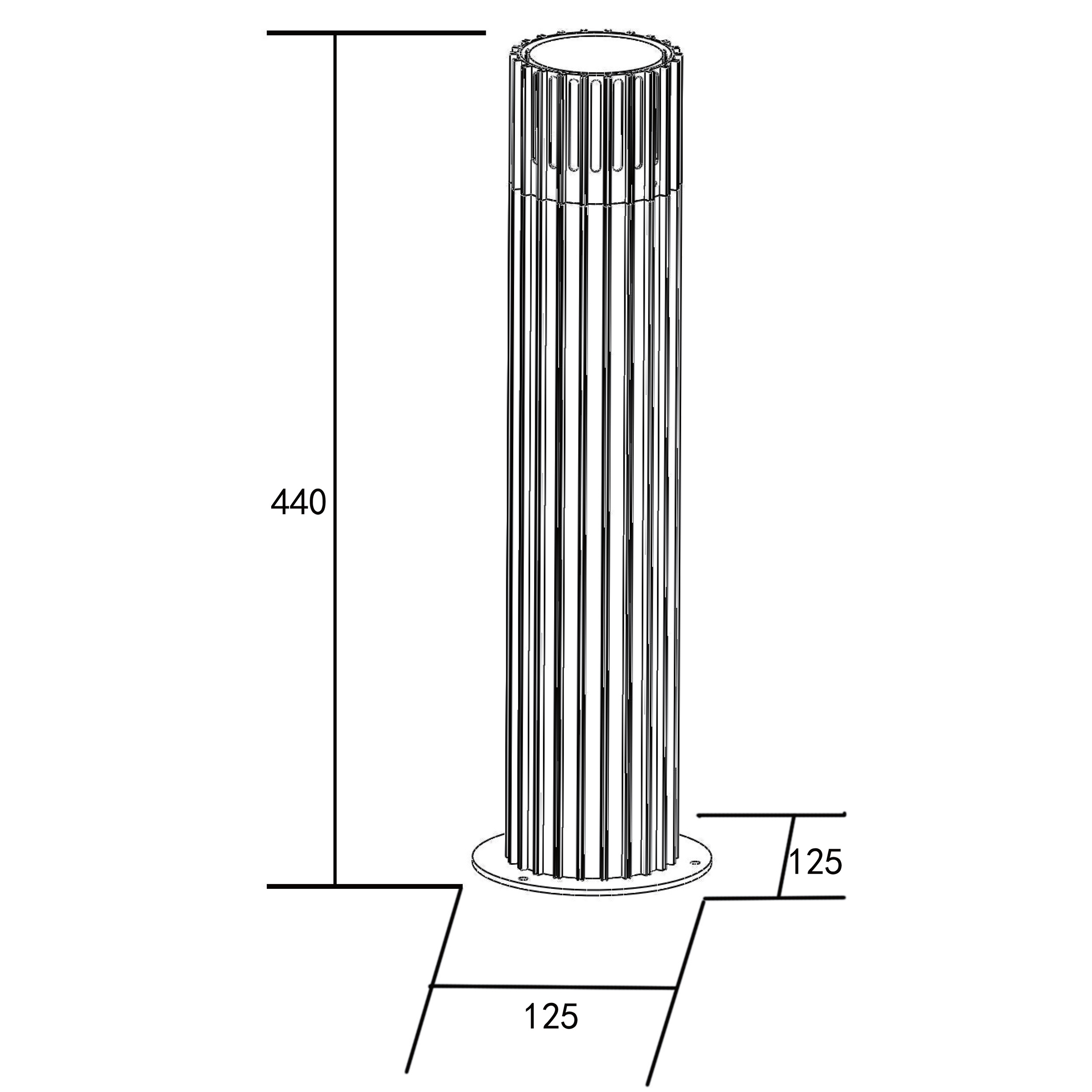 Lampa ogrodowa stojąca Sanico GoldLux KUUSAMO 44 cm E27 IP44 grafitowa – słupek zewnętrzny 329356 - obrazek 2