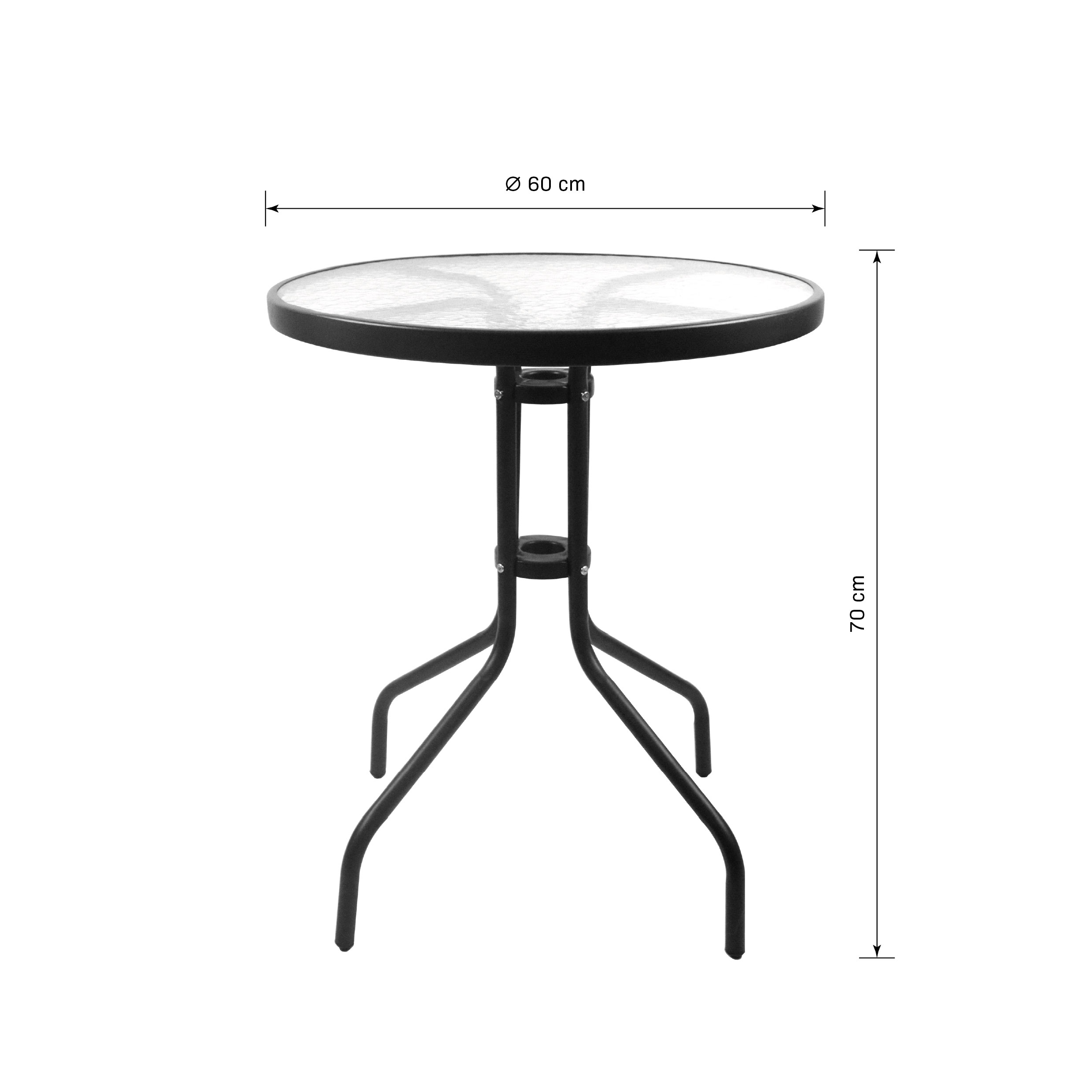 Stolik Ogrodowy Okrągły KWARC Ø60 cm 335258 – Czarny | Sanico GoldLux - obrazek 6