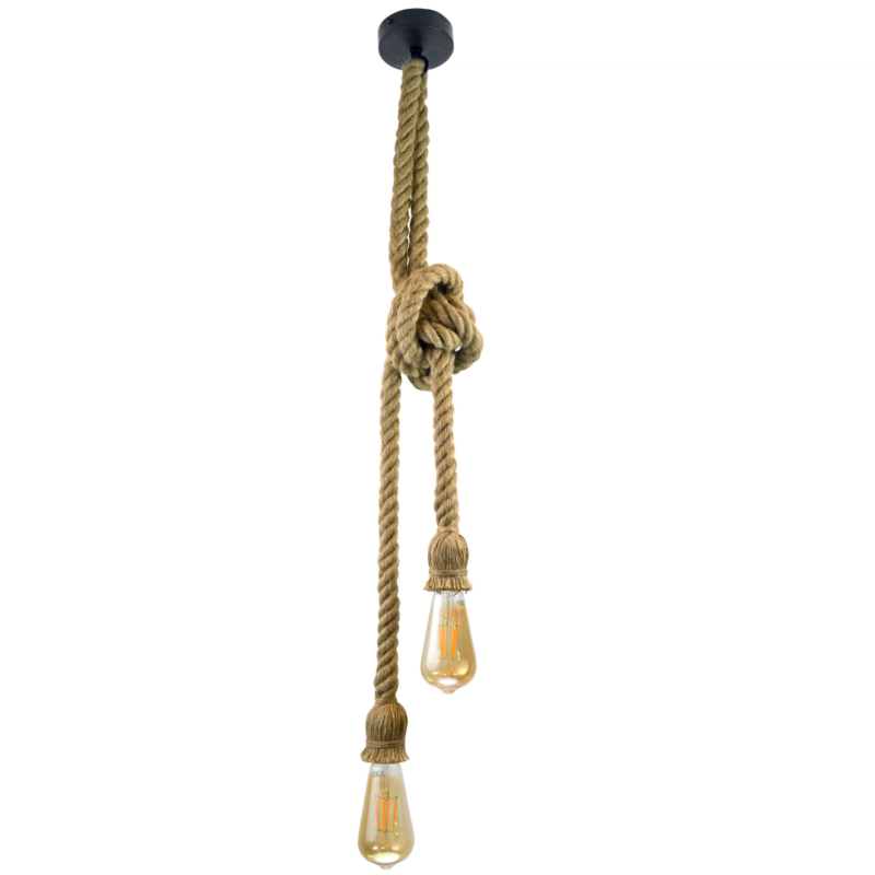 Sanico Goldlux lampa wisząca ROPE PRP 2xE27 beżowa IP20 - 307613