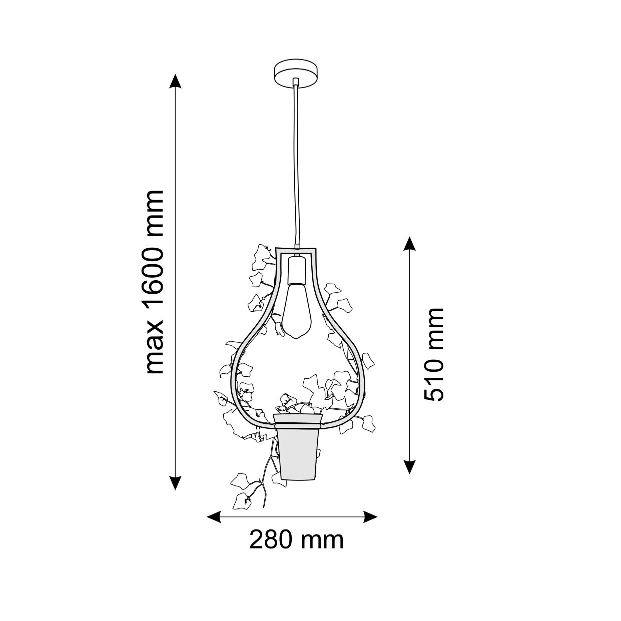 Sanico Goldlux SOREN 1xE27 lampa wisząca heksagon z kwiatkiem czarna IP20 - 313874 - obrazek 11