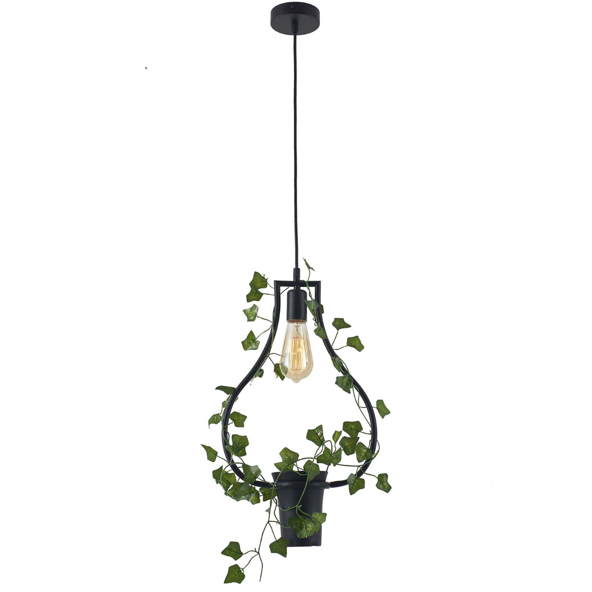 Sanico Goldlux SOREN 1xE27 lampa wisząca heksagon z kwiatkiem czarna IP20 - 313874 - obrazek 2