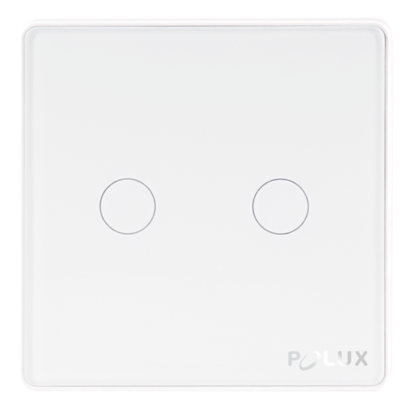 Sanico Goldlux Wi-Fi SMART włącznik dotykowy podwójny biały z kondensatorem TUYAsmart IP20 - 314345