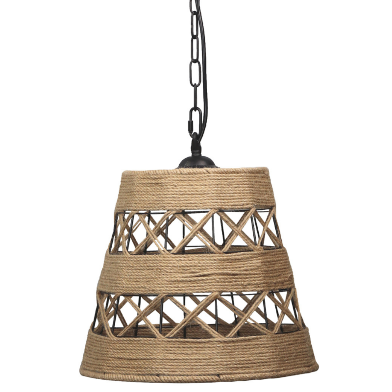 Sanico Goldlux lampa wisząca ALMA ROPE 1xE27 czarno-beżowa IP20 - 314536
