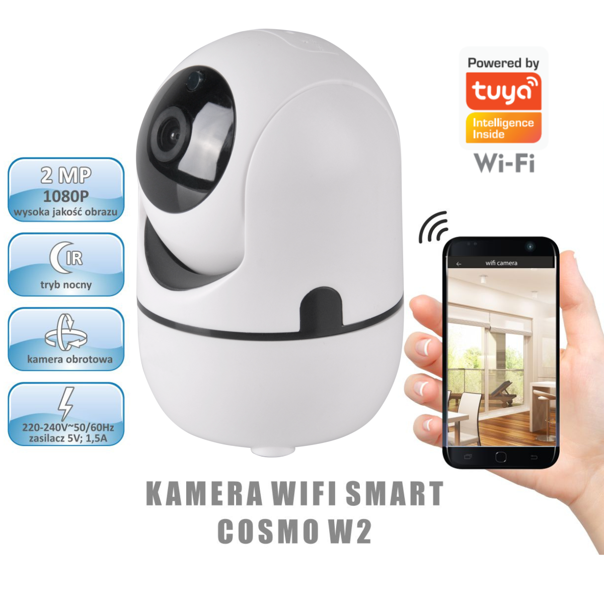 Sanico Goldlux Wi-Fi SMART kamera COSMO W2 TUYAsmart IP20 - 315632 - obrazek 5