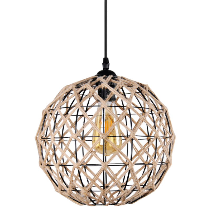 Sanico Goldlux lampa wisząca UMEA 1xE27 czarno-beżowa IP20 - 316523