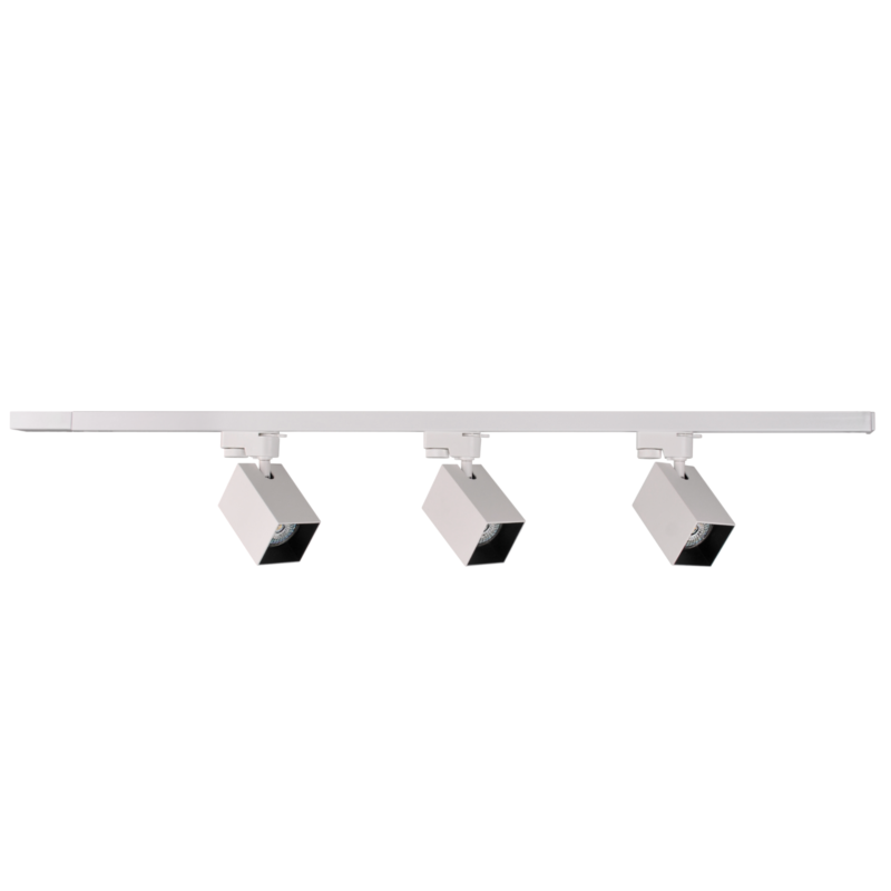 Sanico Goldlux zestaw szynowy SQUARE 3xGU10 1-fazowy 1m biało czarny IP20 - 321725