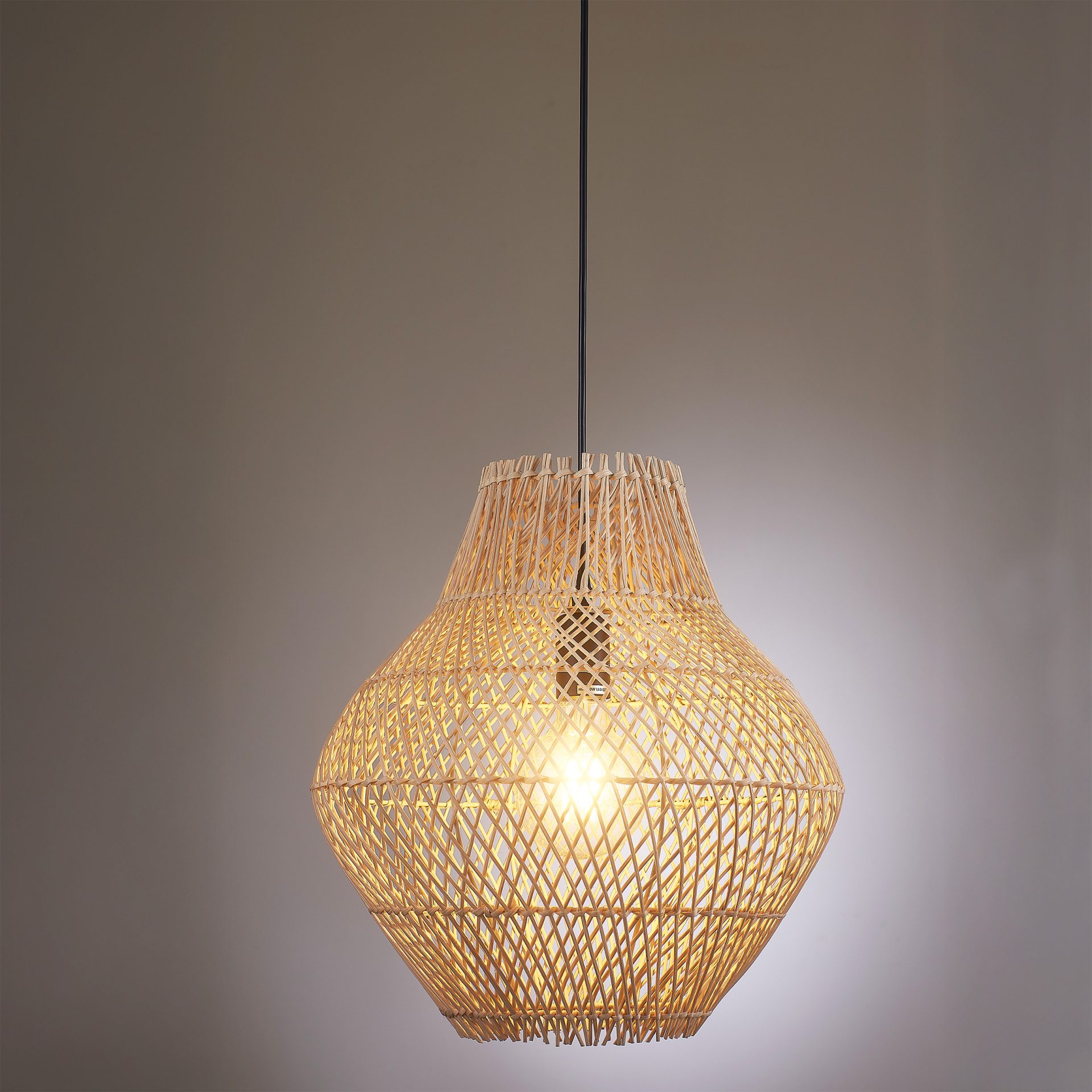 Sanico Goldlux lampa wisząca ONTAKE 1xE27 37cm naturalna beżowa w stylu boho IP20 - 330420 - obrazek 4