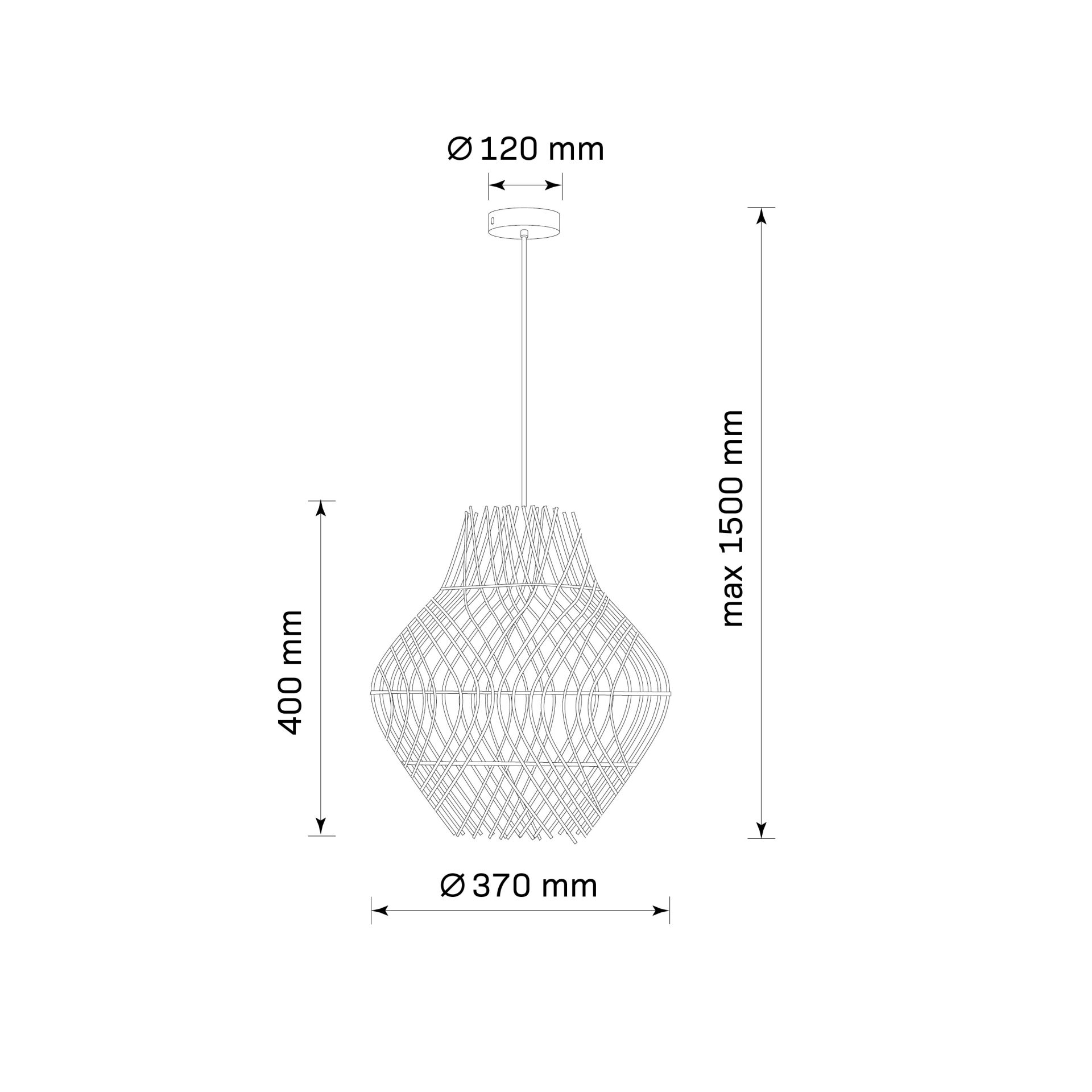 Sanico Goldlux lampa wisząca ONTAKE 1xE27 37cm naturalna beżowa w stylu boho IP20 - 330420 - obrazek 5