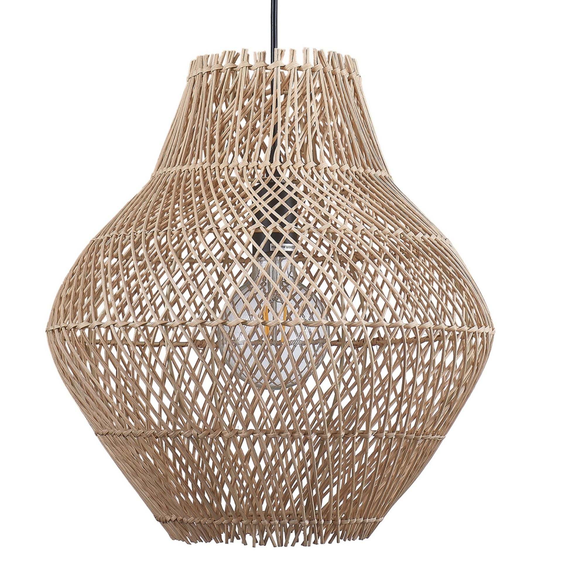 Sanico Goldlux lampa wisząca ONTAKE 1xE27 37cm naturalna beżowa w stylu boho IP20 - 330420 - obrazek 3