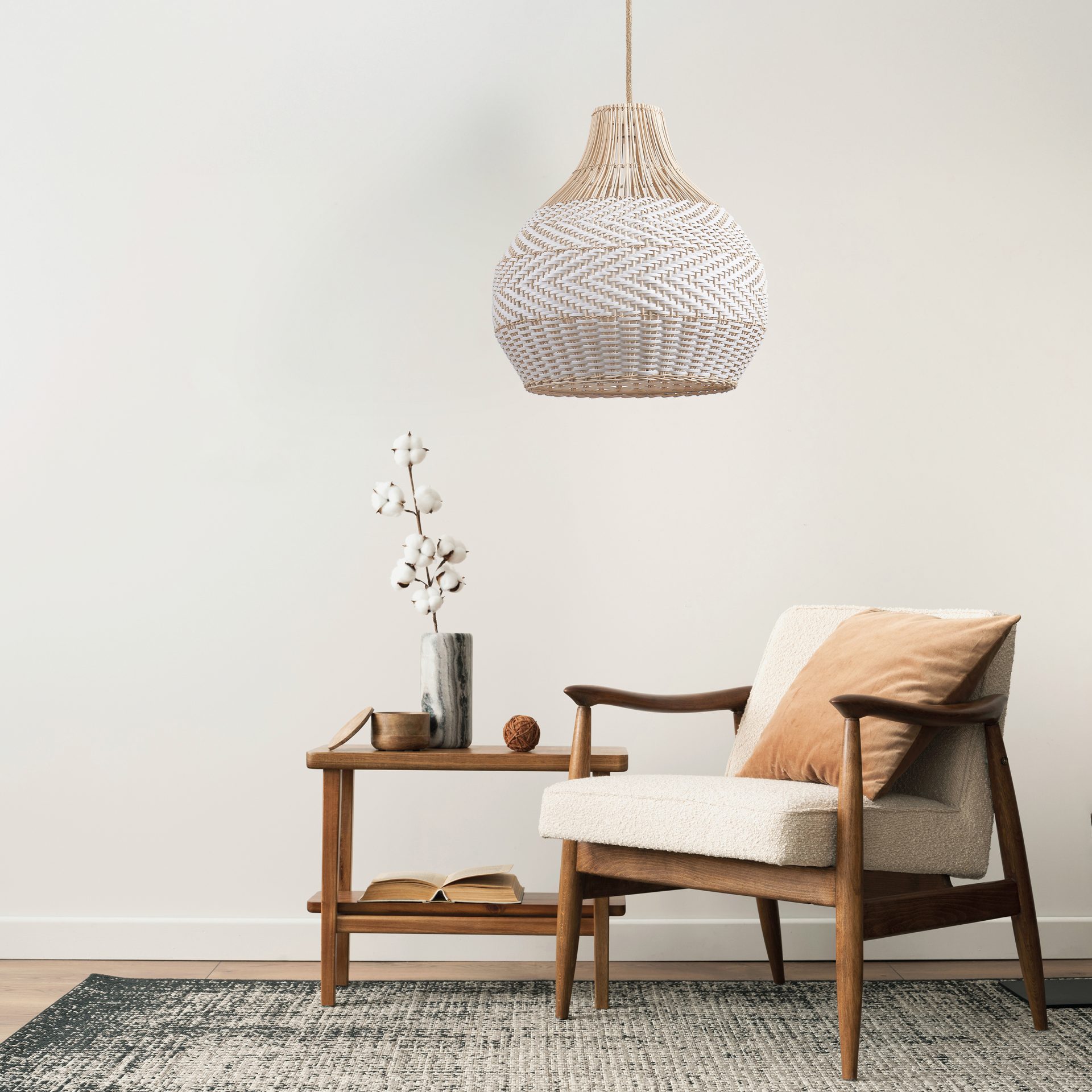 Sanico Goldlux lampa wisząca FUJI XL 1xE27 55cm naturalna beżowa w stylu boho IP20 - 330444 - obrazek 2