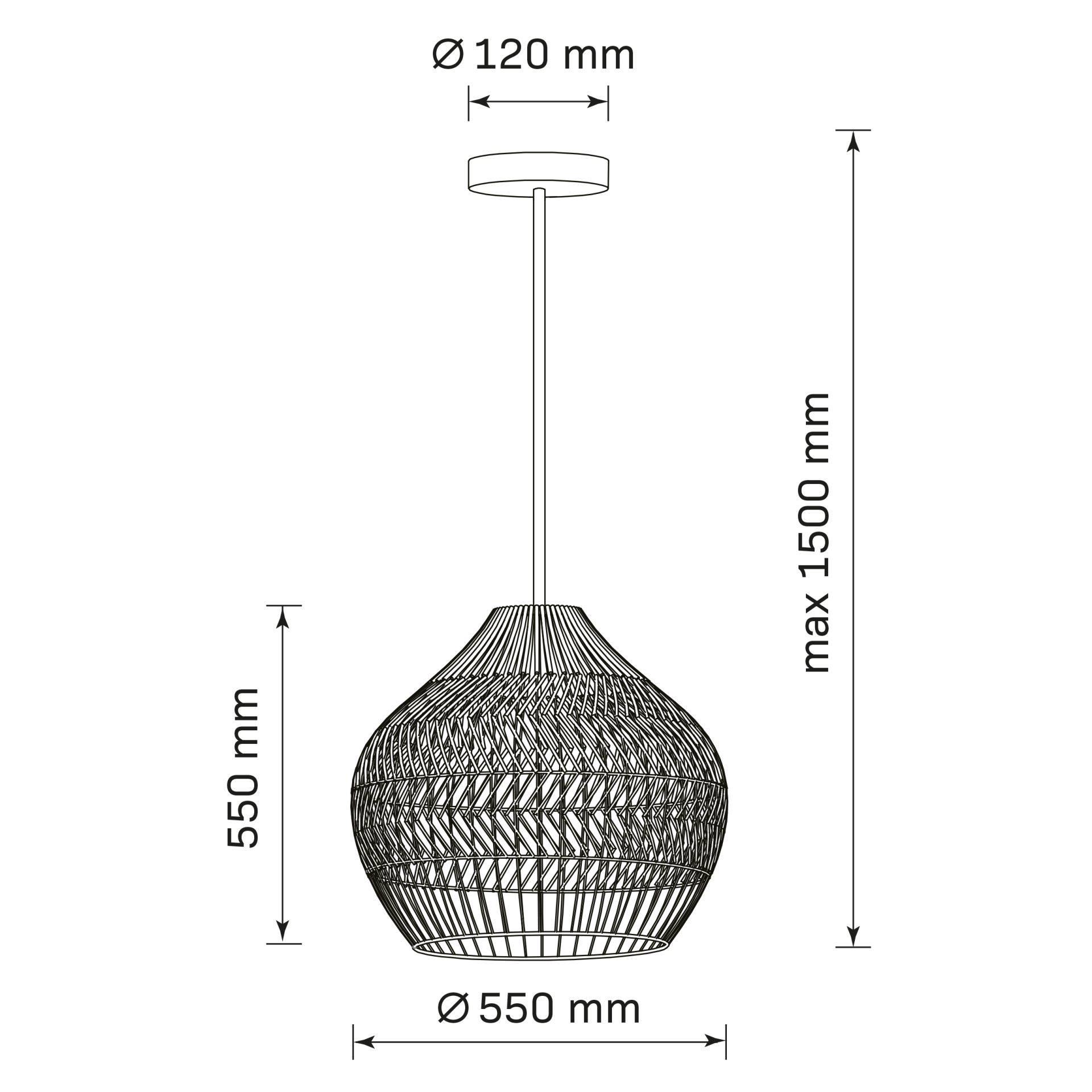 Sanico Goldlux lampa wisząca FUJI XL 1xE27 55cm naturalna beżowa w stylu boho IP20 - 330444 - obrazek 7