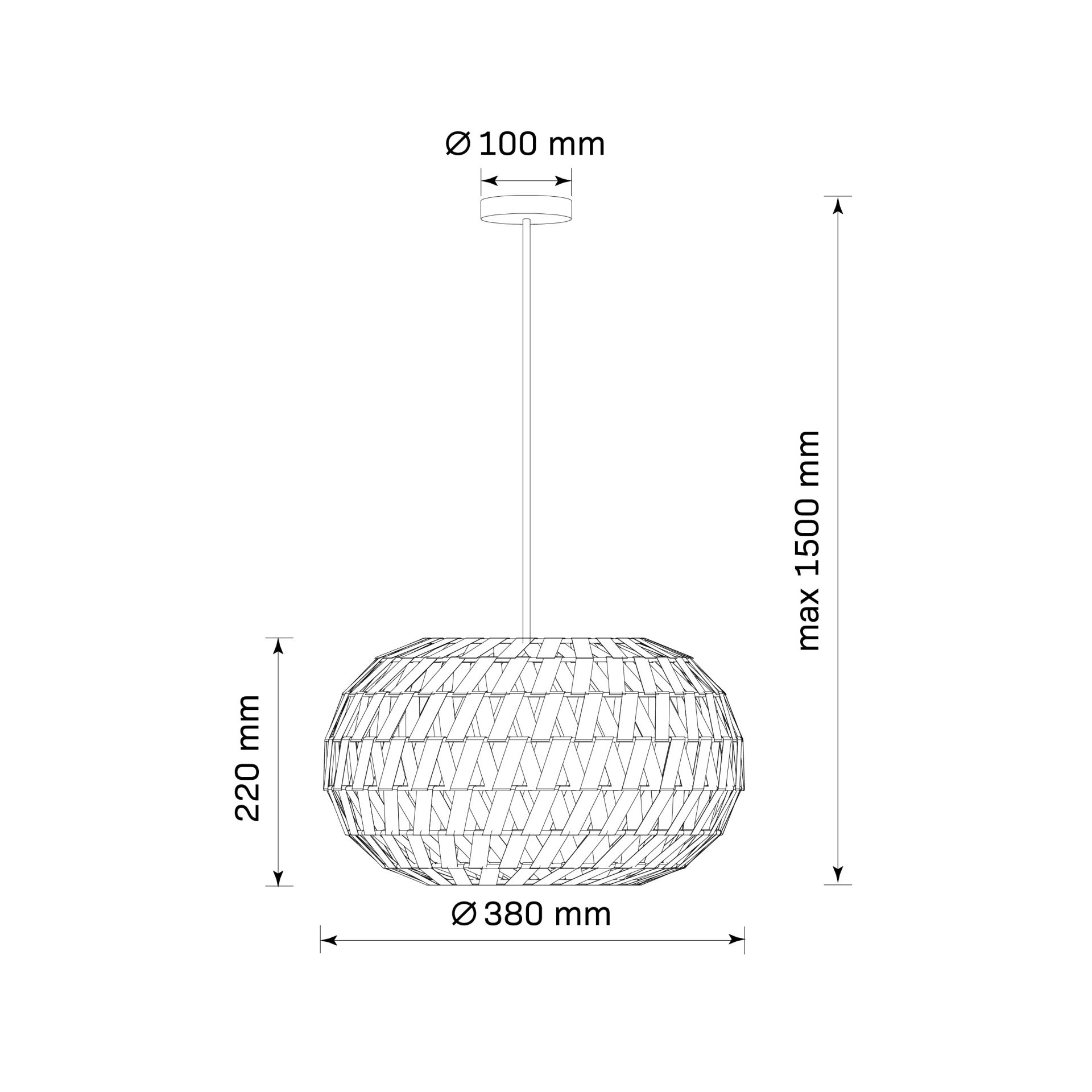 Sanico Goldlux lampa wisząca HOSHI 1xE27 38cm naturalna beżowa w stylu boho IP20 - 330475 - obrazek 5