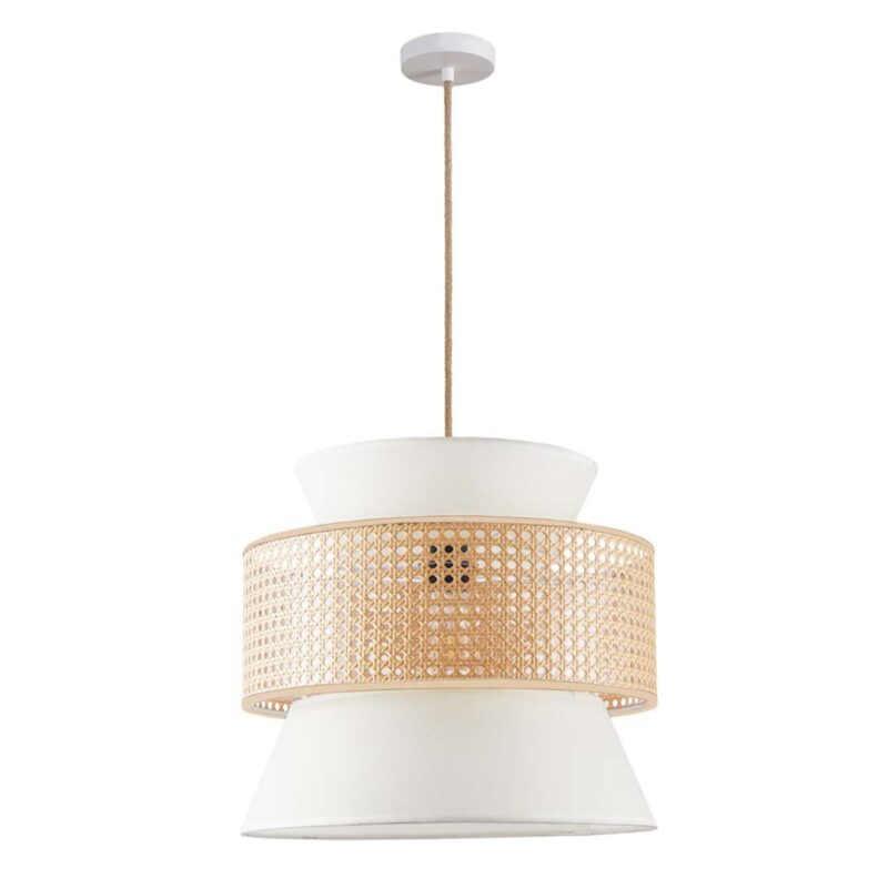 Sanico Goldlux lampa wisząca GRENADA 1xE27 40cm naturalna beżowa w stylu boho IP20 - 330482
