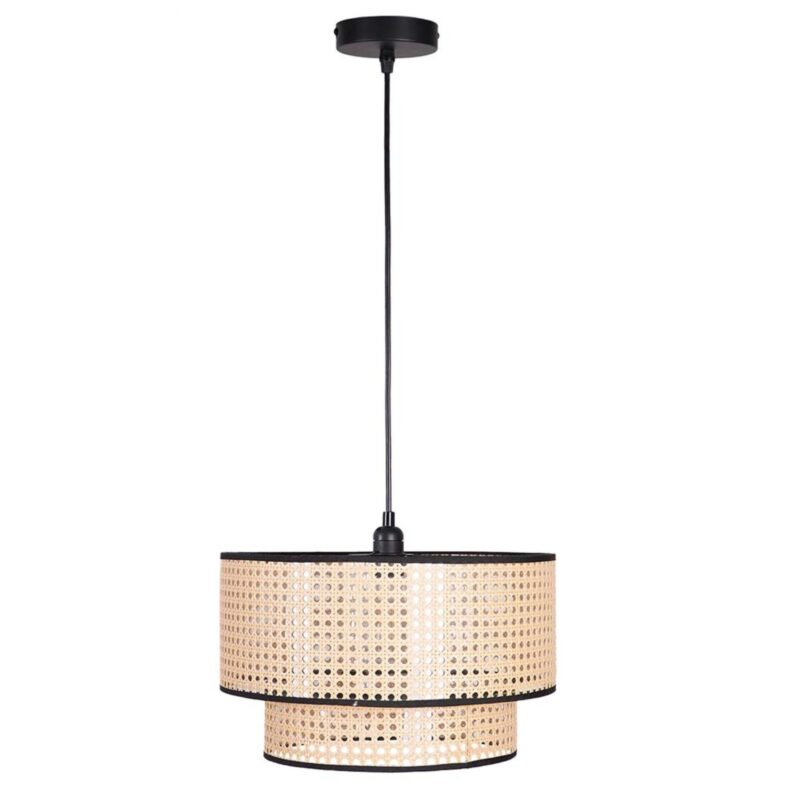 Sanico Goldlux lampa wisząca TAKARA 1xE27 40cm naturalna beżowa w stylu boho IP20 - 330529
