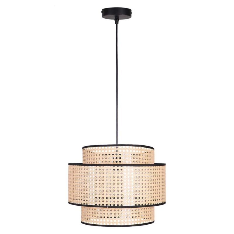 Sanico Goldlux lampa wisząca TAKARA-3 1xE27 40cm naturalna beżowa w stylu boho IP20 - 330536