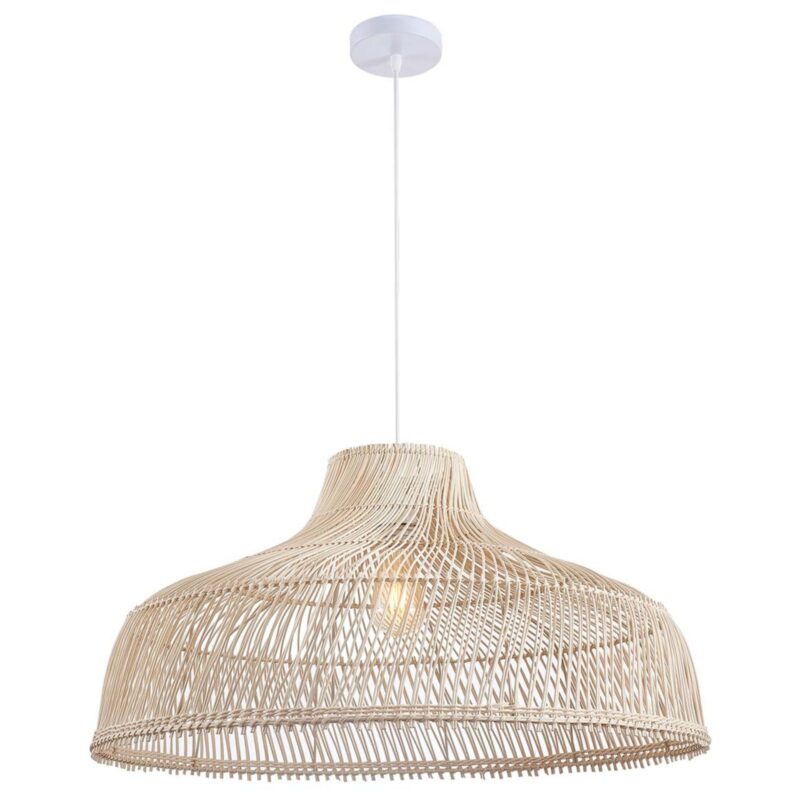 Sanico Goldlux lampa wisząca CUBA 1xE27 70cm naturalna beżowa w stylu boho IP20 - 331137