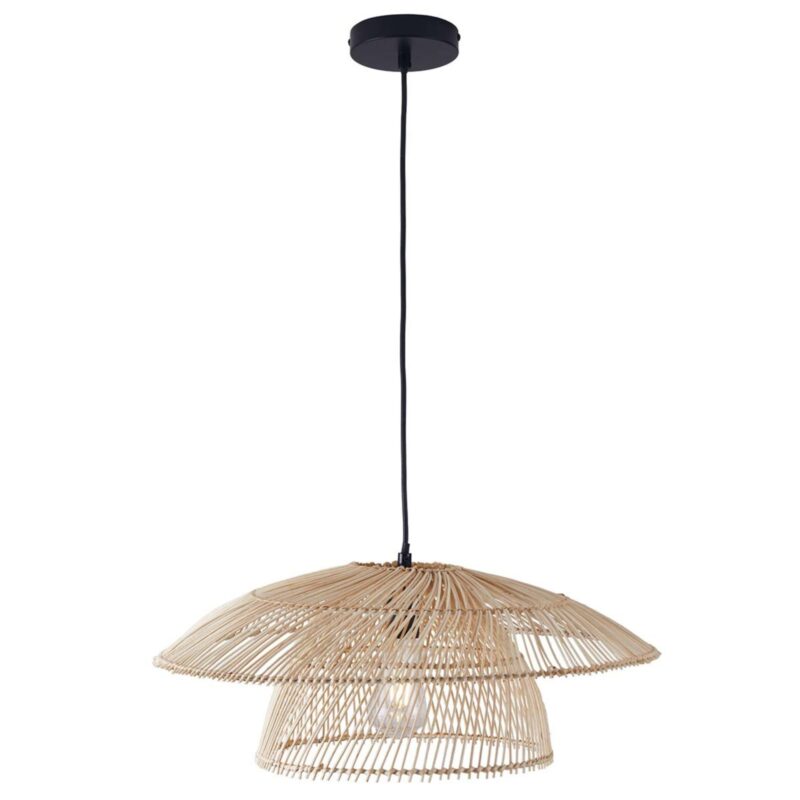 Sanico Goldlux lampa wisząca THAILAND 1xE27 55cm naturalna beżowa w stylu boho IP20 - 331151