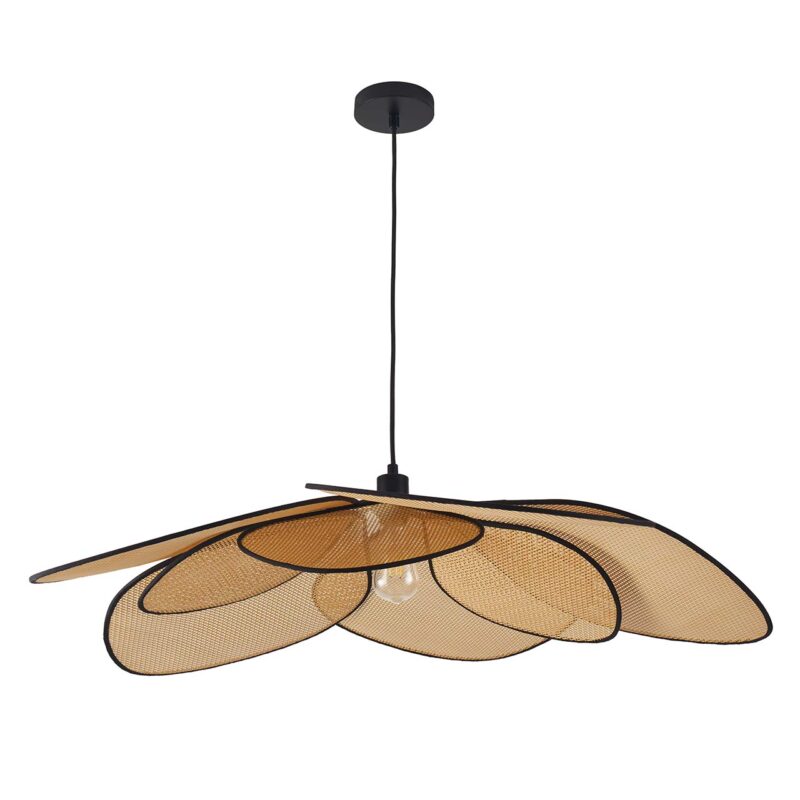 Sanico Goldlux lampa wisząca TOBAGO XL 1xE27 100cm naturalna beżowa w stylu boho IP20 - 331199