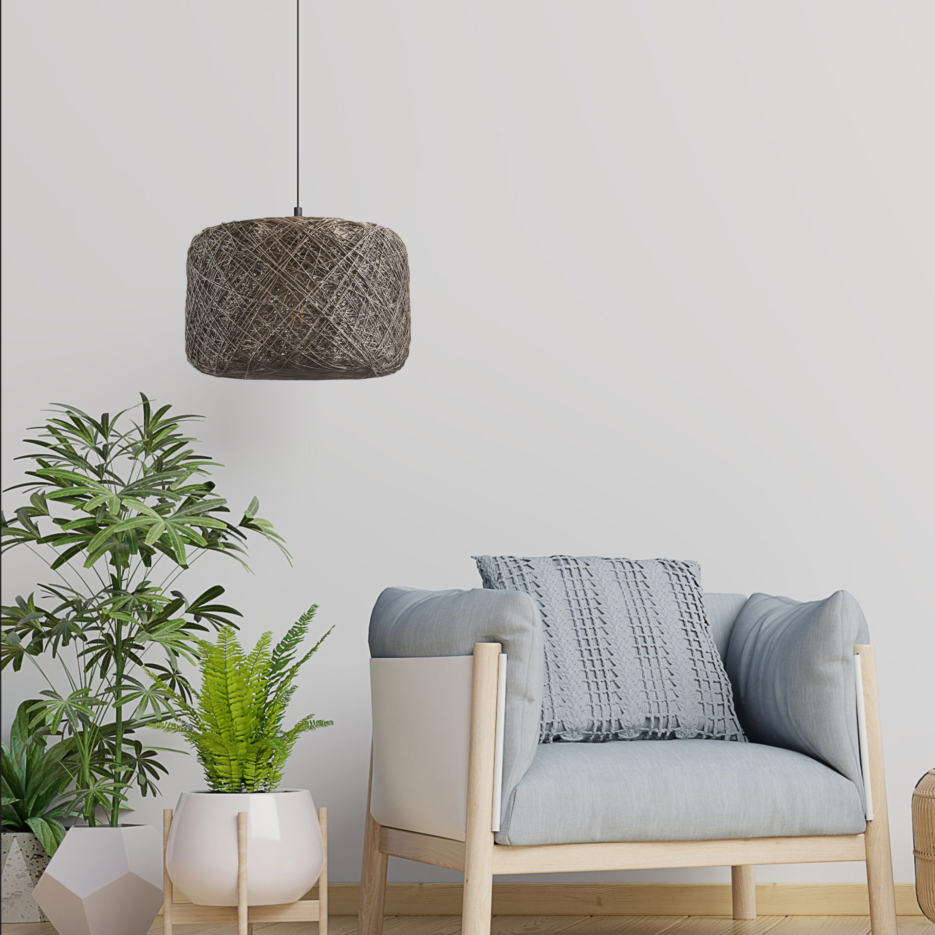 Sanico Goldlux lampa wisząca CLEA 1xE27 30cm szara IP20 - 332226 - obrazek 2
