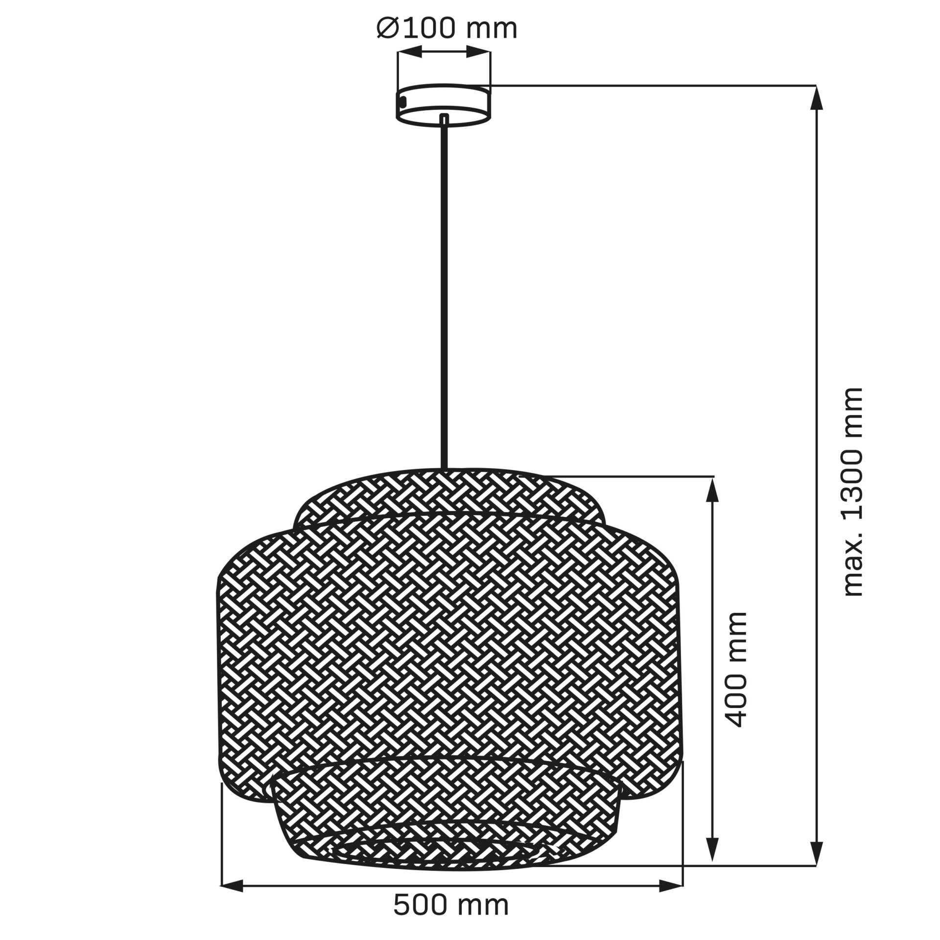 Sanico Goldlux lampa wisząca BERTA XL 1xE27 beżowa IP20 - 330635 - obrazek 6